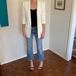 Tahari off white crepe blazer